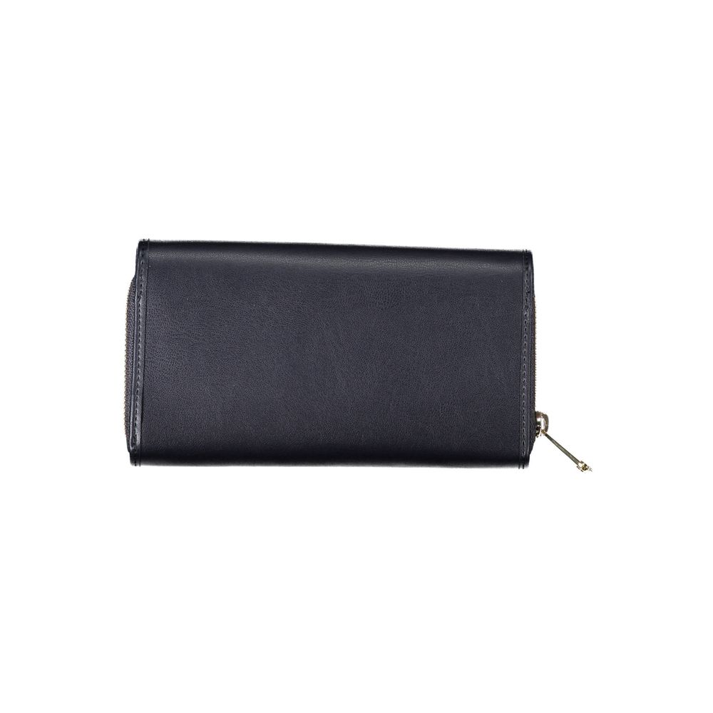 Blue Polyurethane Women Wallet