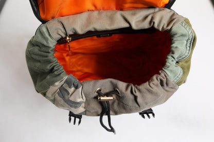 Green Patchwork Travel Backpack Military Bag