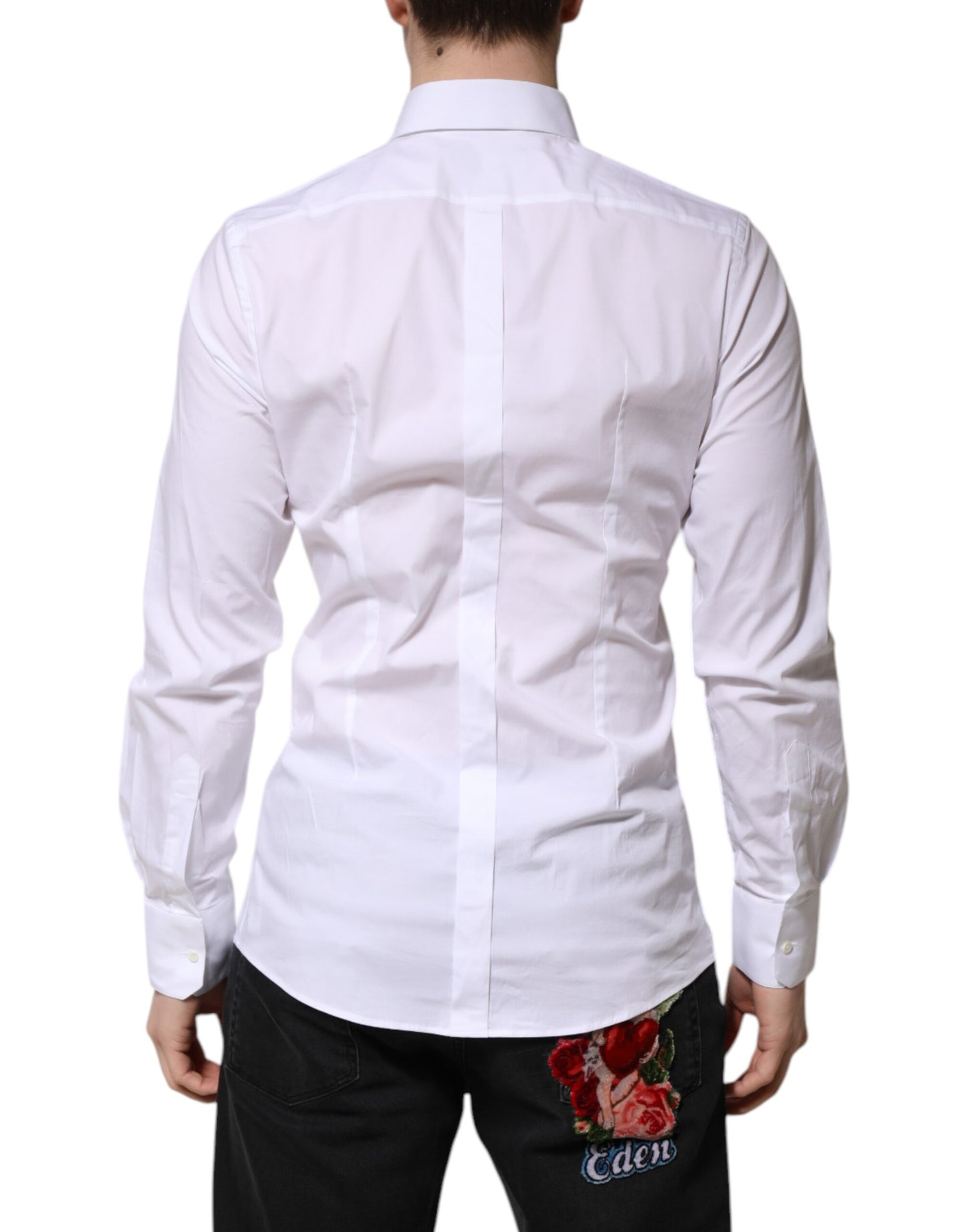 White Cotton GOLD Long Sleeves Formal Shirt