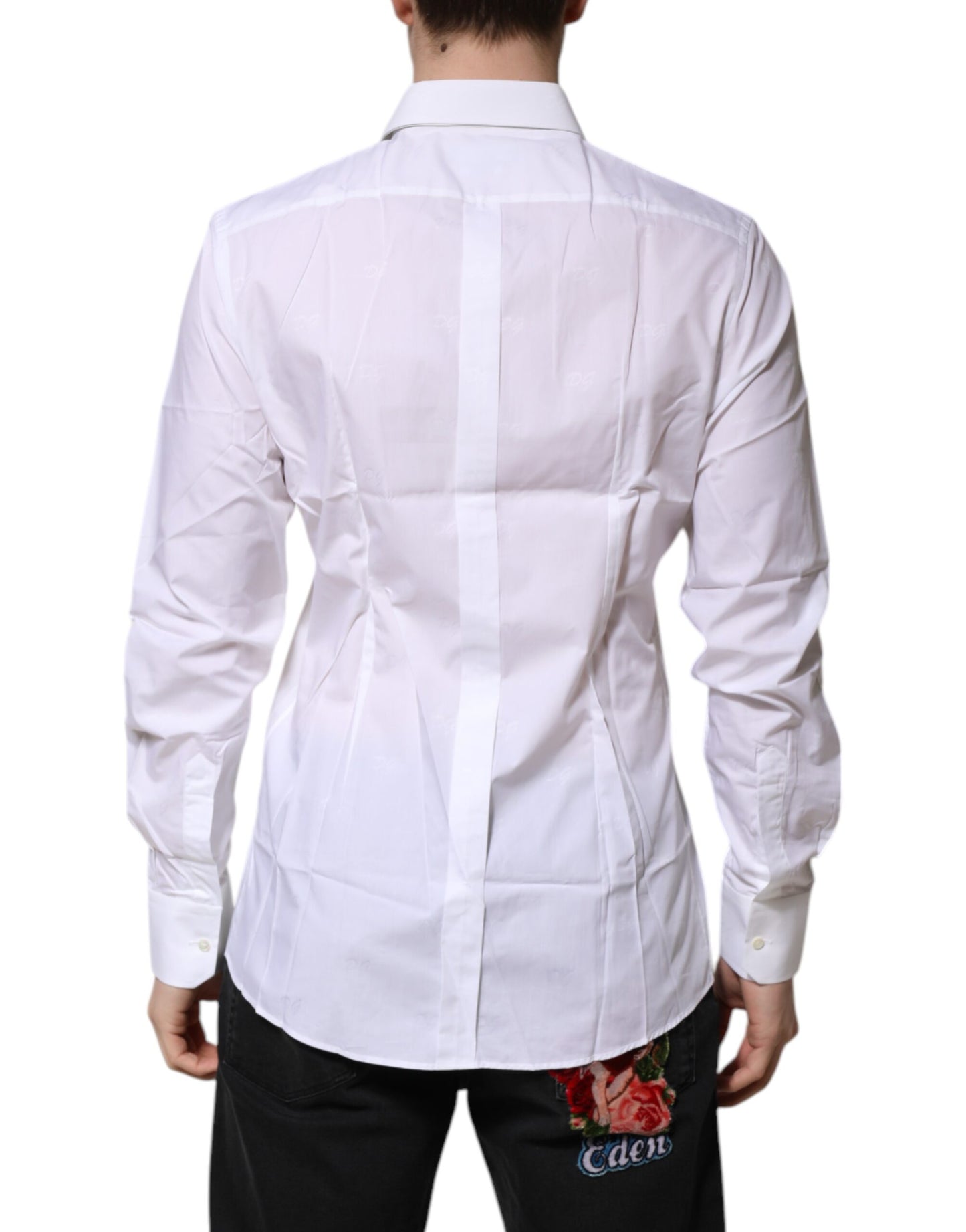 White Cotton GOLD Long Sleeves Formal Shirt