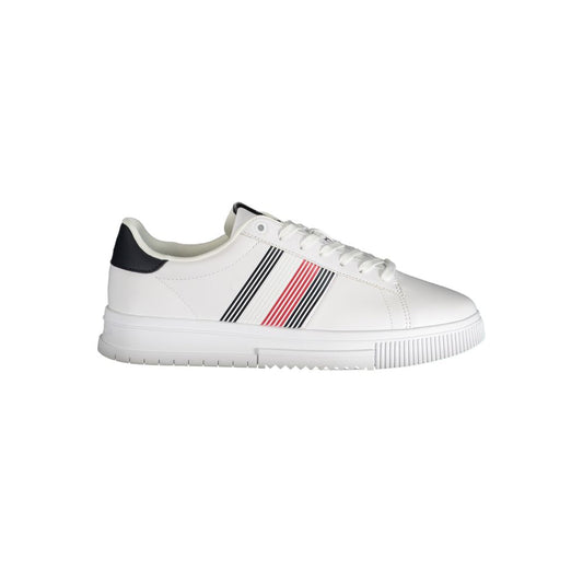 White Polyurethane Men Sneaker