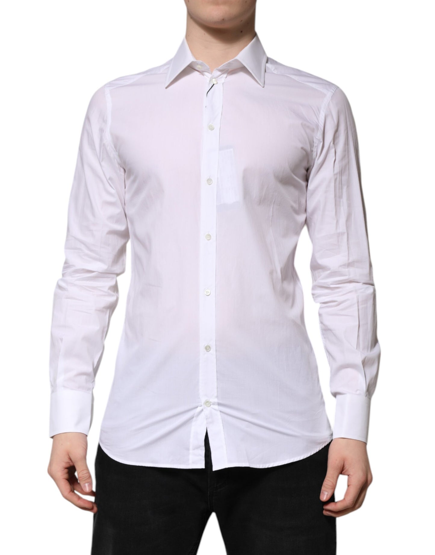 White GOLD Long Sleeves Dress Formal Shirt