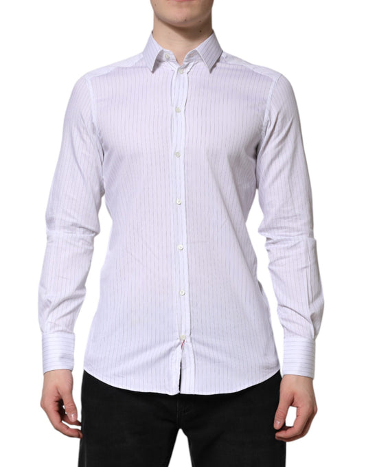 White Stripes Cotton Long Sleeve Formal Shirt
