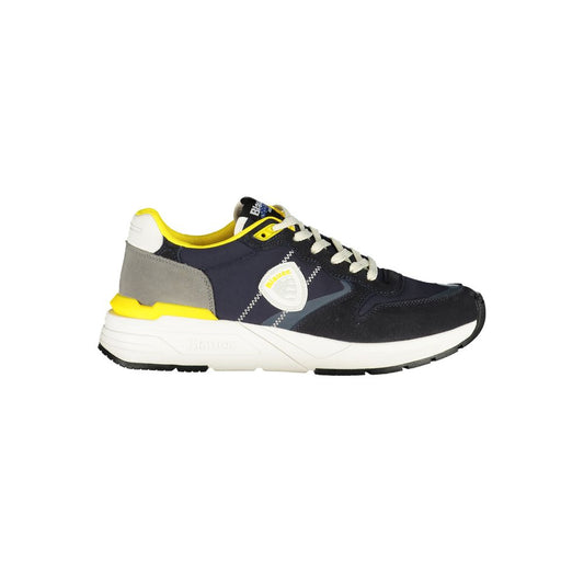 Blue Polyurethane Mens Sneaker