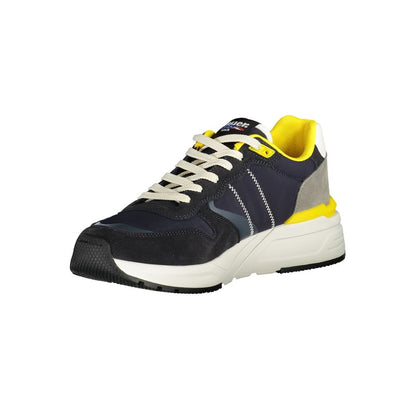 Blue Polyurethane Mens Sneaker