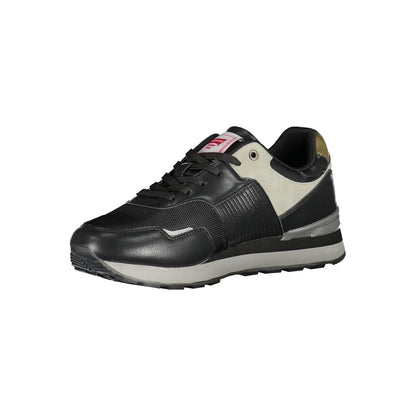 Black Polyurethane Men Sneaker