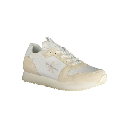 White Polyester Men Sneaker