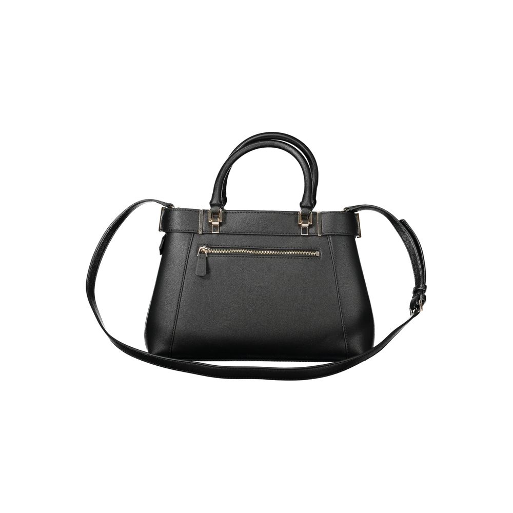 Black Polyurethane Women Handbag