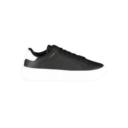 Black Polyurethane Men Sneaker