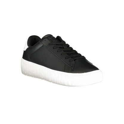 Black Polyurethane Men Sneaker