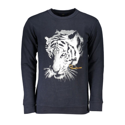 Blue Cotton Men Sweatshirt