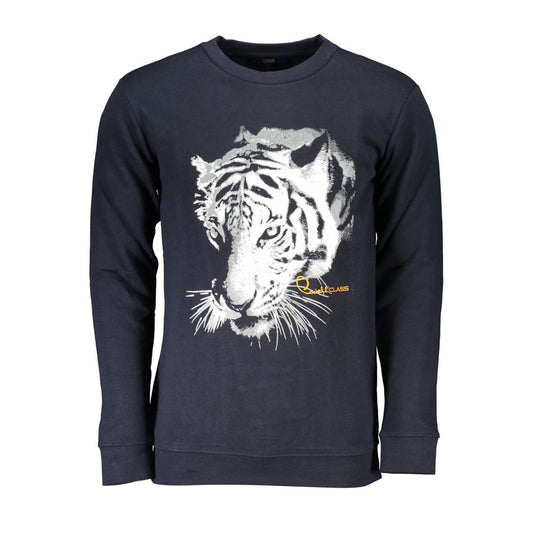 Blue Cotton Men Sweatshirt