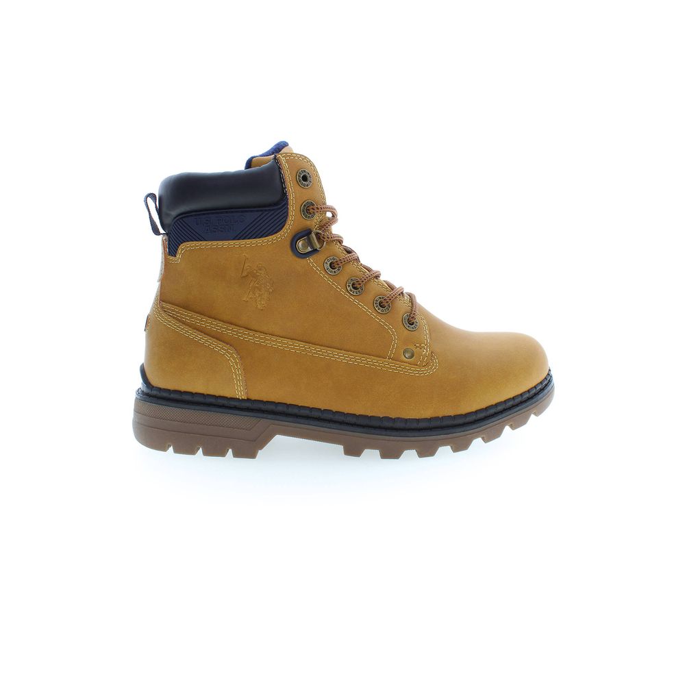 Beige Polyurethane Men Ankle Boot