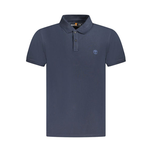 Blue Cotton Men Polo