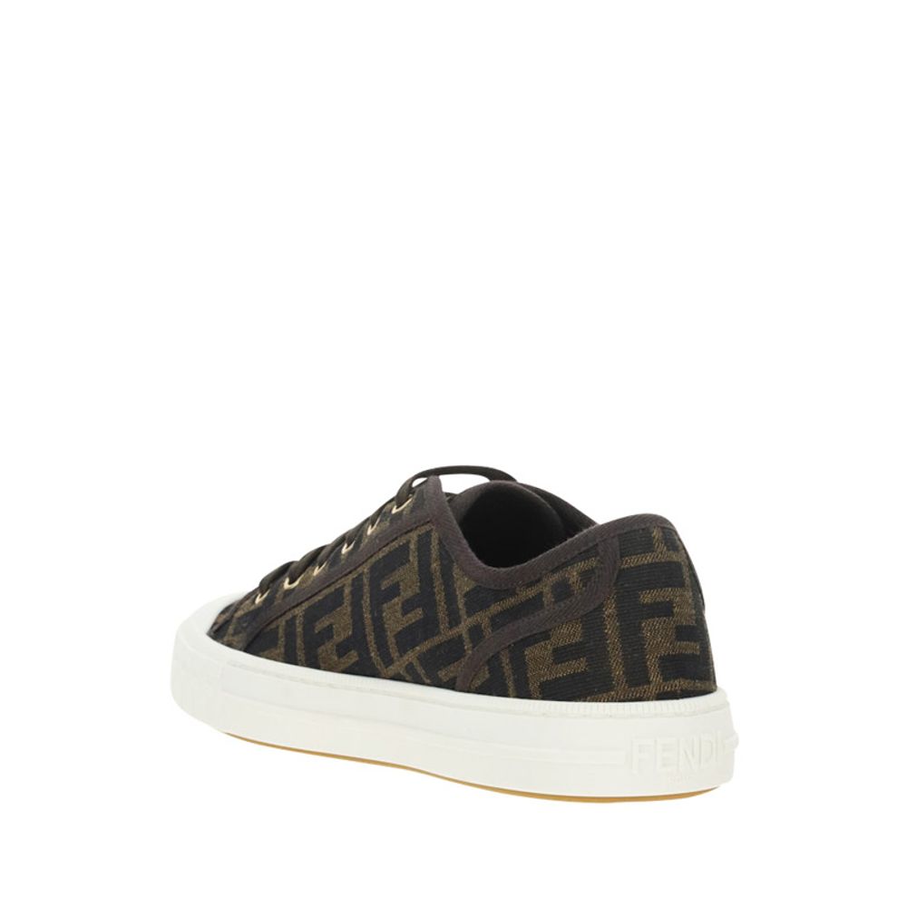 Brown Polyamide Low Top Sneakers