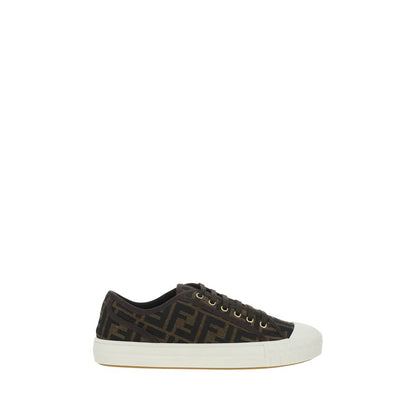 Brown Polyamide Low Top Sneakers