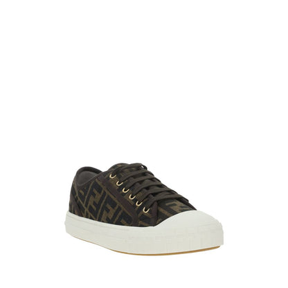 Brown Polyamide Low Top Sneakers