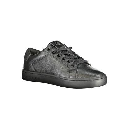 Black Polyurethane Men Sneaker