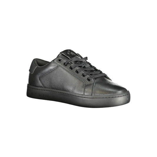 Black Polyurethane Men Sneaker