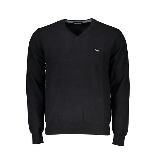 Black Cotton Men Sweater
