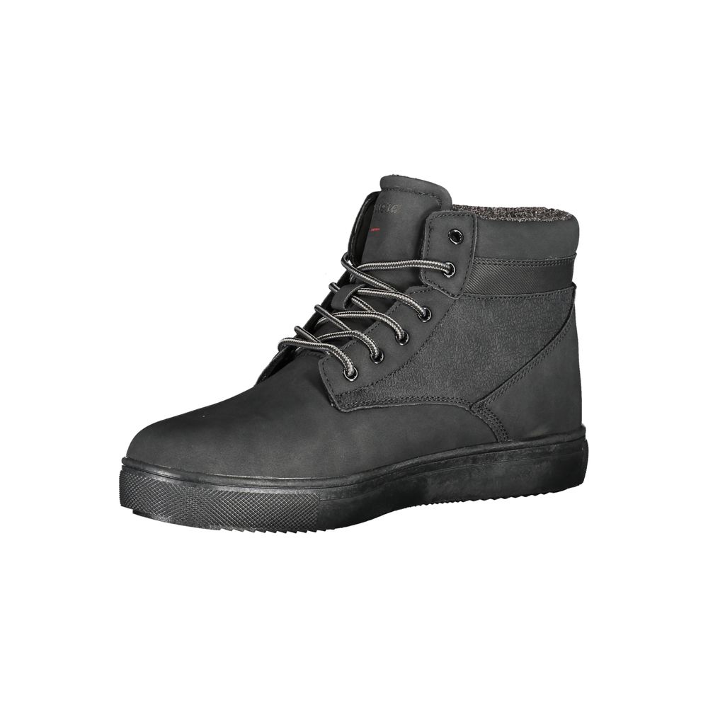 Black Polyurethane Men's Ankle Boot