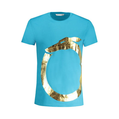 Light Blue Cotton Men T-Shirt