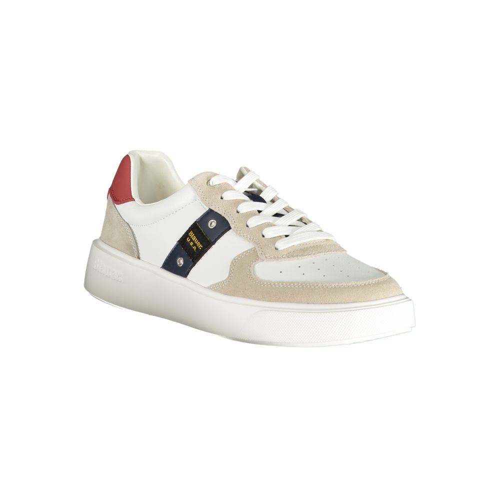 White Polyurethane Men Sneaker