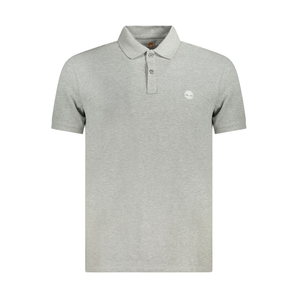 "Gray Cotton Men Polo Shirt"