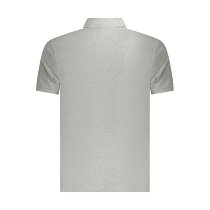 "Gray Cotton Men Polo Shirt"