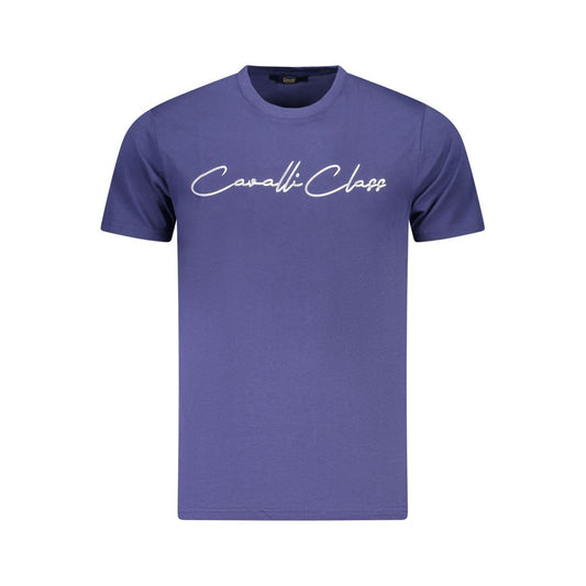 Blue Cotton Men T-Shirt
