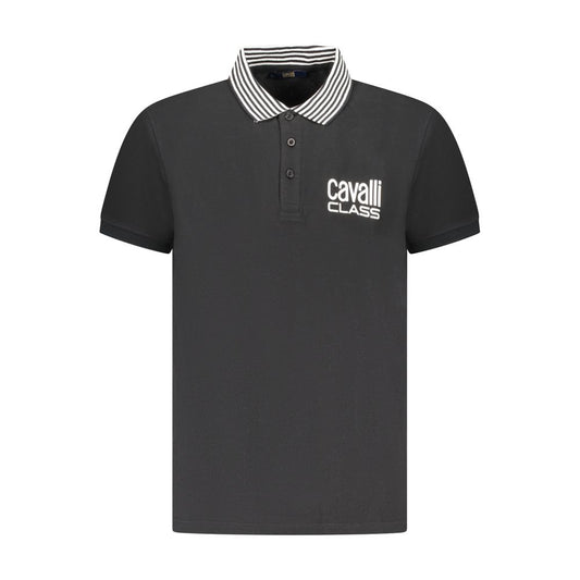 Black Cotton Men Polo Shirt