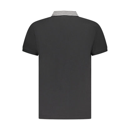 Black Cotton Men Polo Shirt