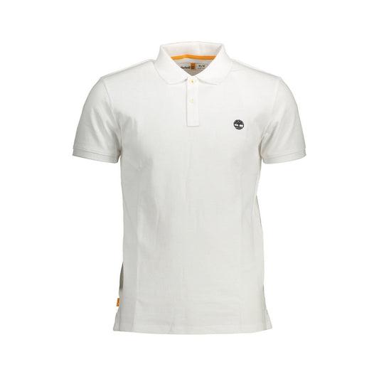 White Cotton Men Polo Shirt