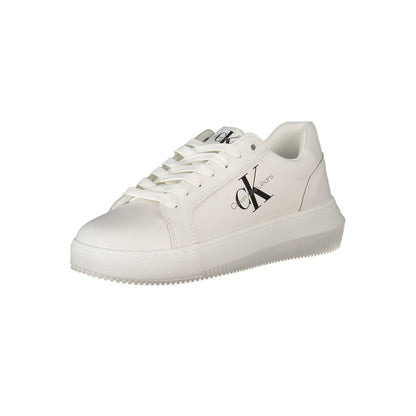 White Polyester Women Sneaker