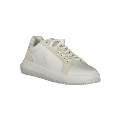 White Polyurethane Men Sneaker