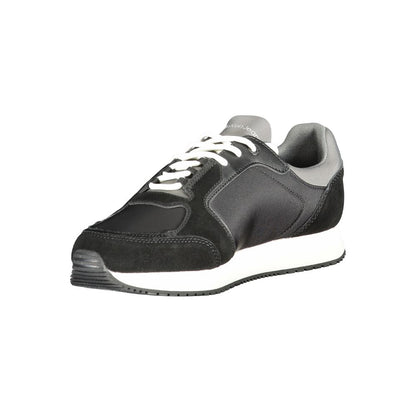 Black Polyurethane Men Sneaker