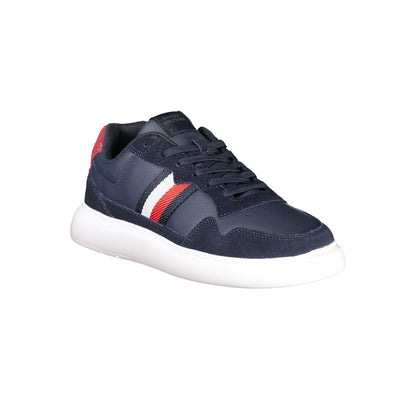 Blue Polyurethane Men Sneaker