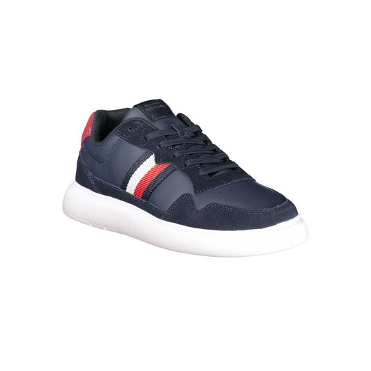 Blue Polyurethane Men Sneaker