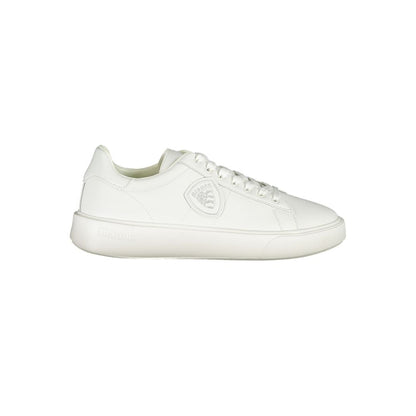 White Polyurethane Men Sneaker