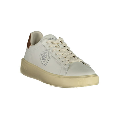 White Polyurethane Men Sneaker