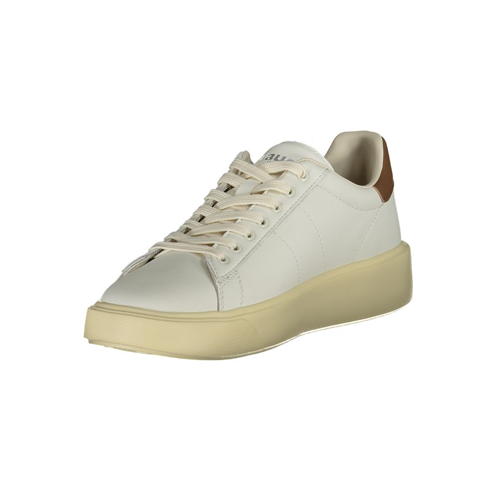 White Polyurethane Men Sneaker