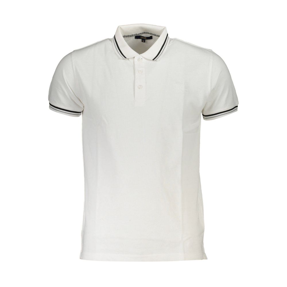 White Cotton Men Polo Shirt