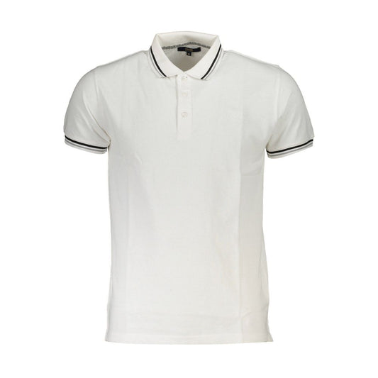 White Cotton Men Polo Shirt
