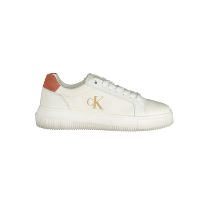 White Polyurethane Women Sneaker