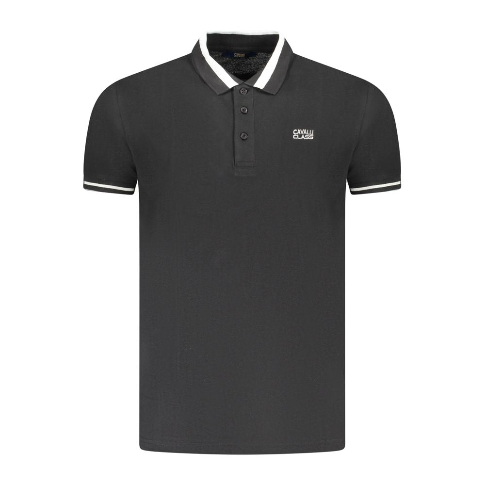 Black Cotton Men Polo