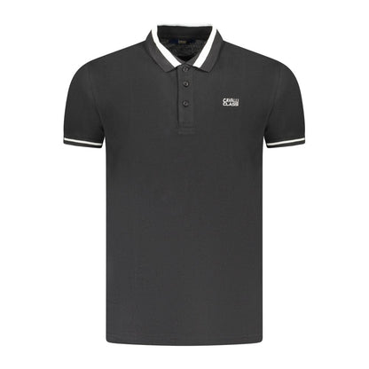 Black Cotton Men Polo