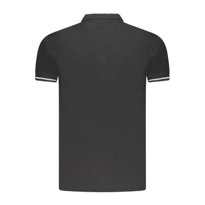 Black Cotton Men Polo