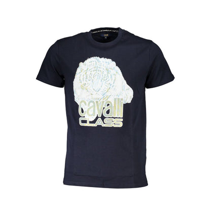 Blue Cotton Men T-Shirt