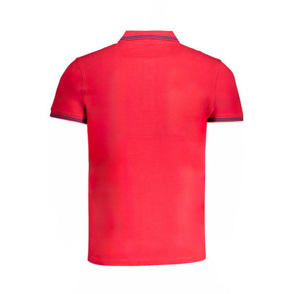 Red Cotton Men Polo Shirt