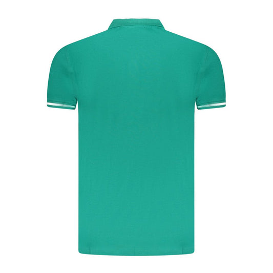 Green Cotton Men Polo Shirt